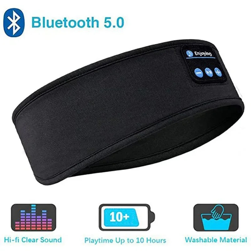 Écouteurs Bluetooth Sport Bandeau de sommeil Casque sans fil élastique Musique Masque pour les yeux Bandeau de casque Bluetooth sans fil